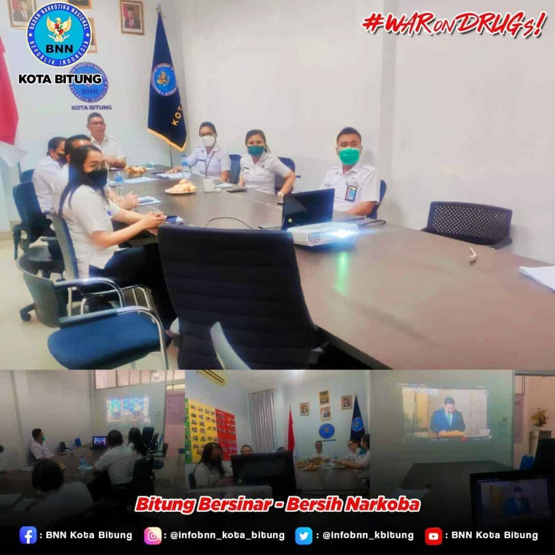 Mengikuti Virtual Penandatanganan MoU Badan Narkotika Nasional RI dengan AFP Australia Konsep Otomatis