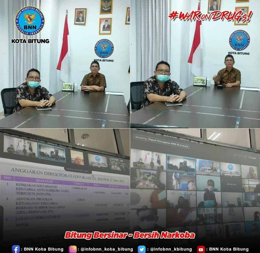 Mengikuti Virtual Meeting 'Rapat Konsolidasi Bidang Keuangan terkait standar biaya masukan TA. 2022 Konsep Otomatis