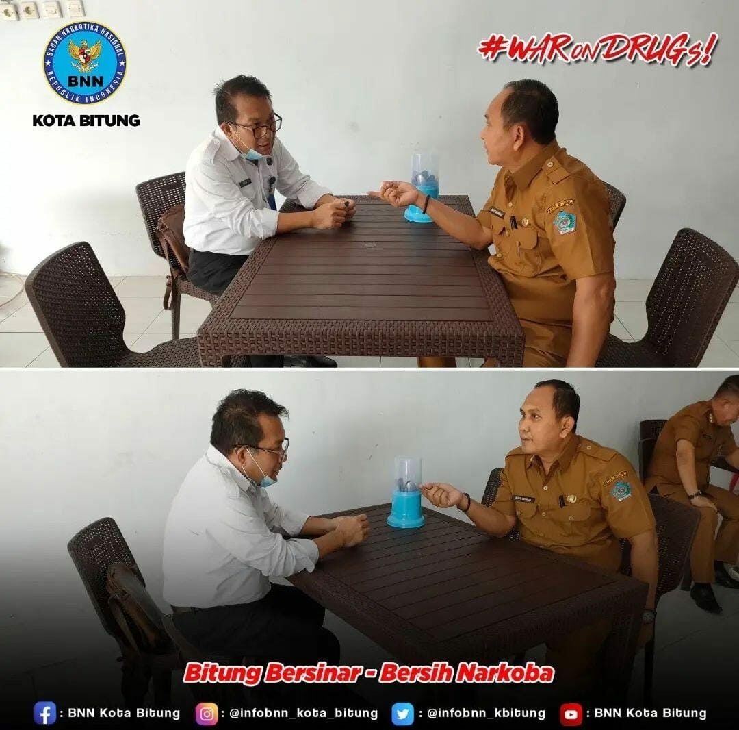 Koordinasi dengan Kepala Bidang Ormas Badan Kesatuan Bangsa dan Politik Kota Bitung dalam rangka Pembentukan Desa/Kelurahan Bersih Narkoba