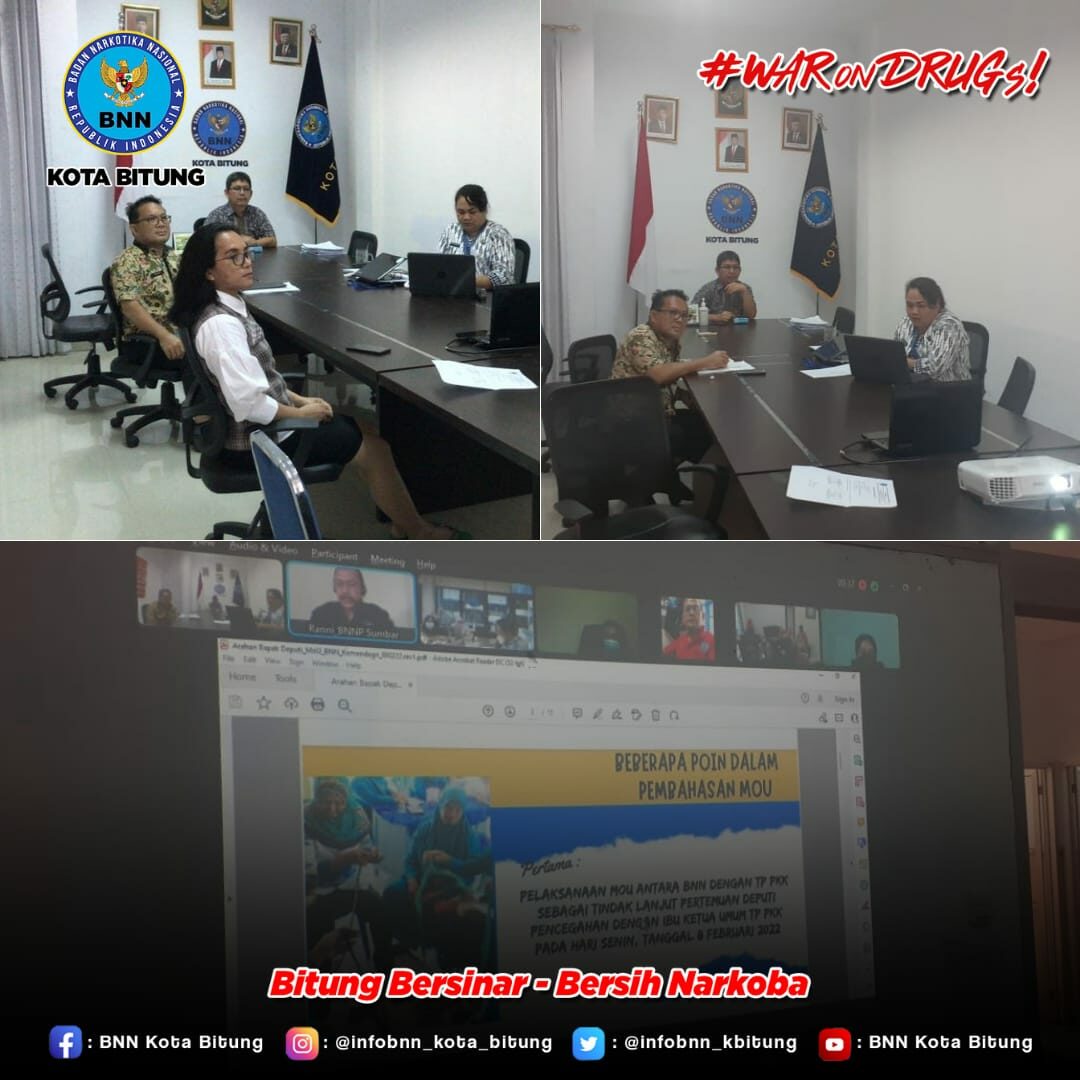 Mengikuti Arahan Deputi Pencegahan Sinergitas BNN, Kemendagri dan PKK melalui Aplikasi Webex Konsep Otomatis