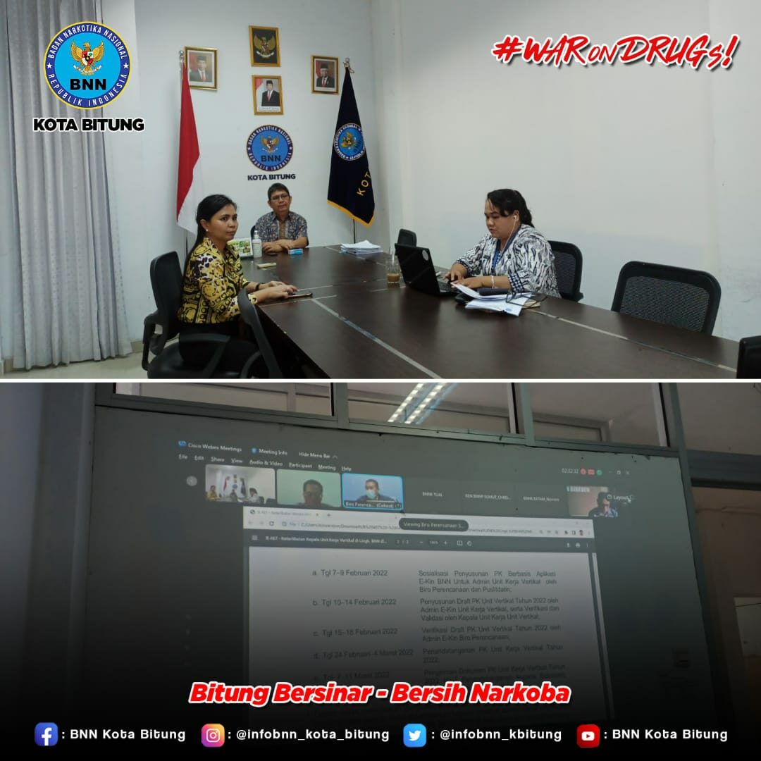 Mengikuti Arahan Deputi Pencegahan Sinergitas BNN, Kemendagri dan PKK melalui Aplikasi Webex Konsep Otomatis