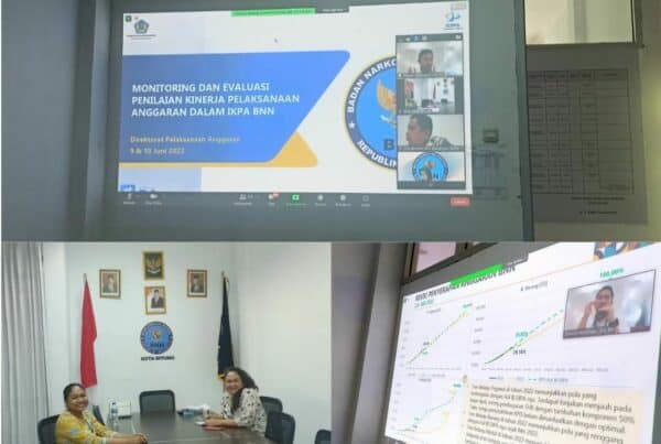Mengikuti Evaluasi Kinerja Pelaksanaan Anggaran, Strategi Akselerasi Belanja dan Capaian Output BNN Triwulan II T.A. 2022 Melalui Virtual Meeting
