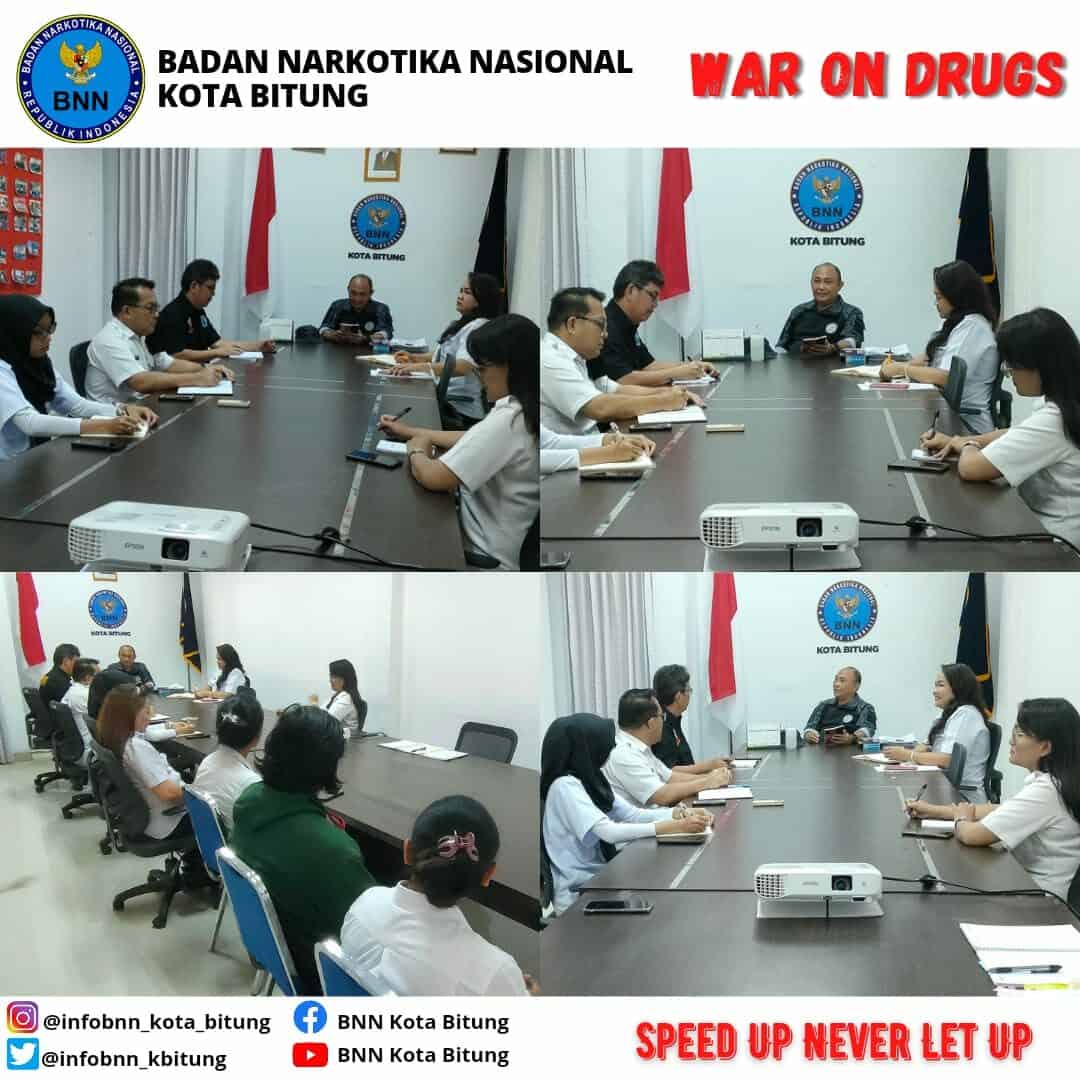 Menerima Kunjungan Kepala BNNP SULUT di BNN Kota Bitung sekaligus memberi arahan terkait HANI 2022 dan Persiapan Pencanangan Kelurahan Bersinar di Kota Bitung Konsep Otomatis
