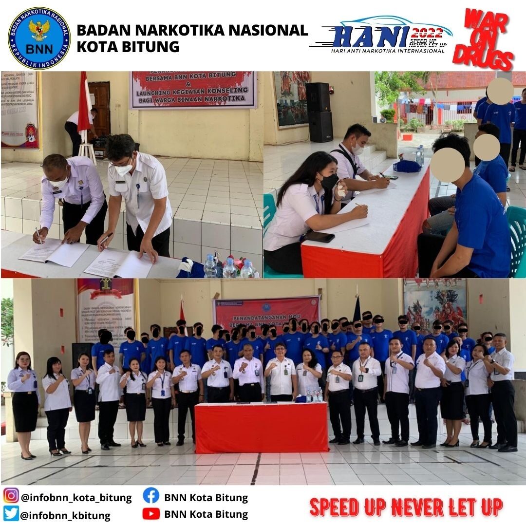 Pelaksanaan Penandatanganan MOU antara BNN Kota Bitung dan Lapas Kelas II B Bitung serta Launching Kegiatan Konseling Bagi Warga Binaan Narkotika Konsep Otomatis