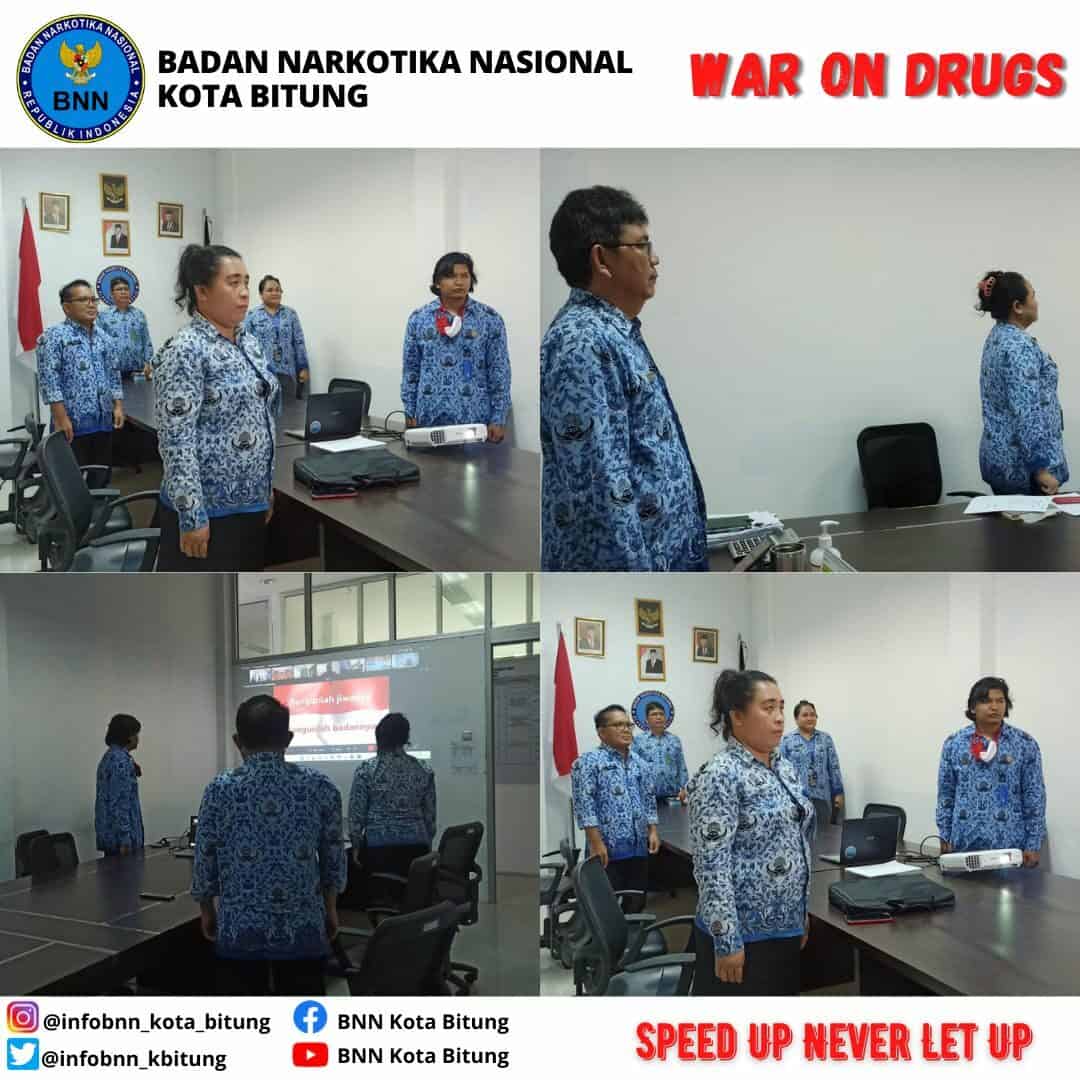 Mengikuti Rapat Pimpinan Lingkungan BNN RI dan Jajaran Melalui Virtual Meeting Konsep Otomatis
