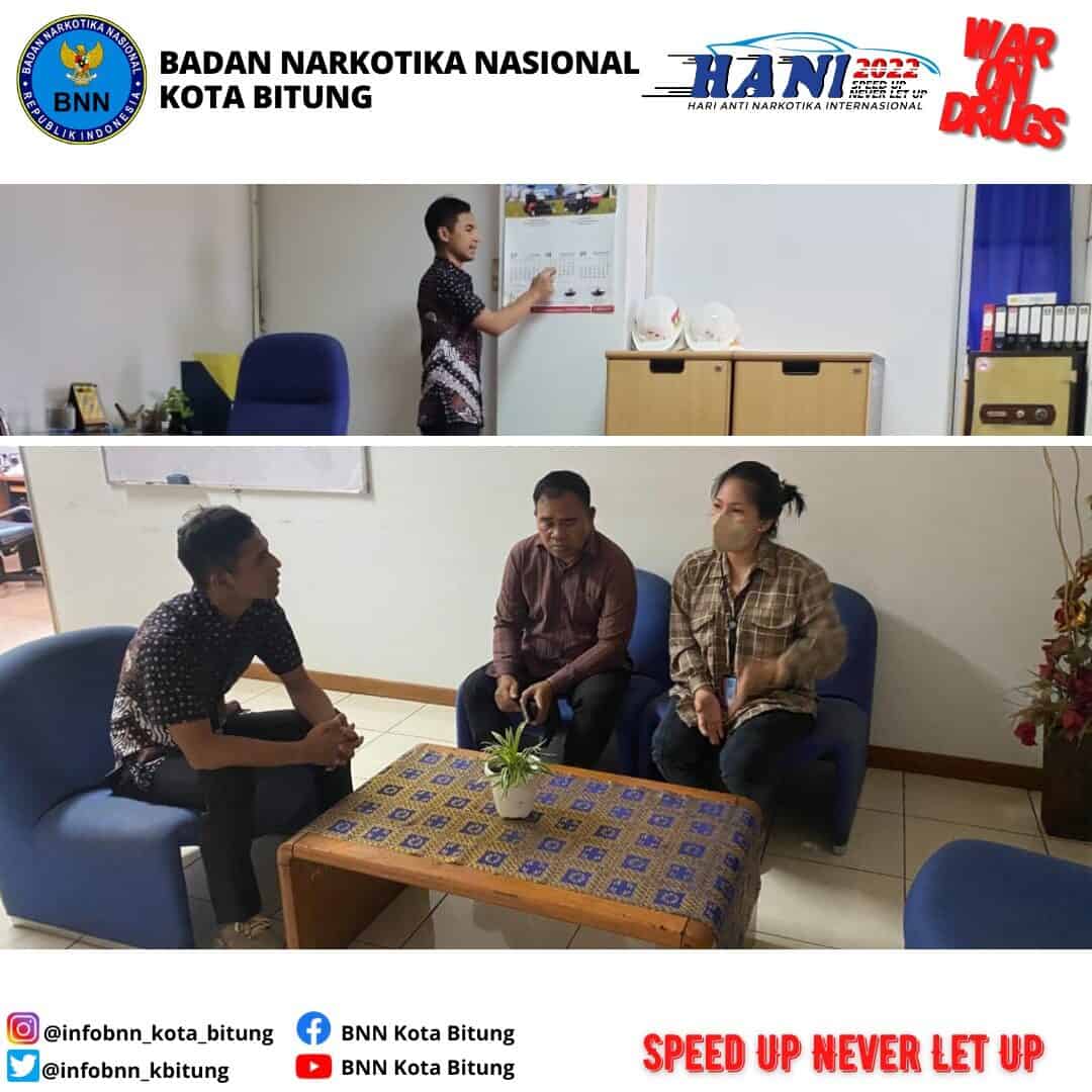 BNN Kota Bitung berkoordinasi dengan PT. PELNI Kota Bitung terkait Kegiatan Interdiksi Terpadu TA. 2022 Konsep Otomatis