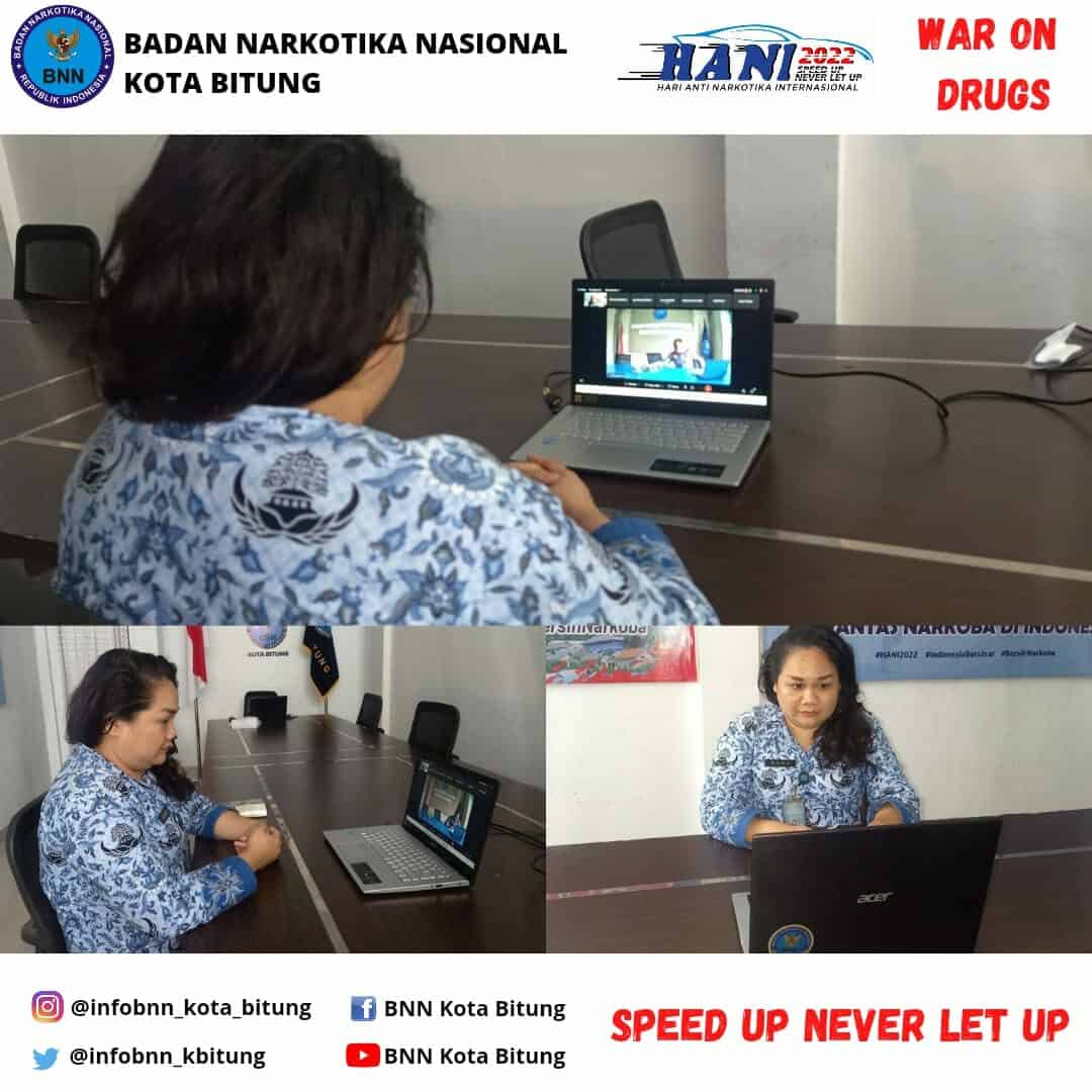 BNN Kota Bitung mengikuti Monitoring Pemenuhan SNI dan Sosialisasi MoU dengan Bareskrim Polri secara Virtual BNN Kota Bitung mengikuti Monitoring Pemenuhan SNI dan Sosialisasi MoU dengan Bareskrim Polri secara Virtual