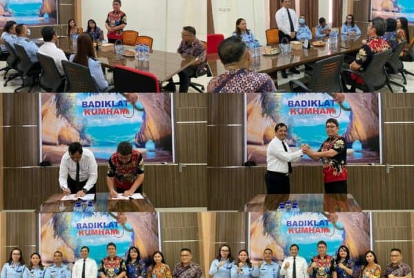 Penandatanganan MoU antara BNN Kota Bitung dengan Balai Diklat Hukum dan HAM Provinsi Sulawesi Utara