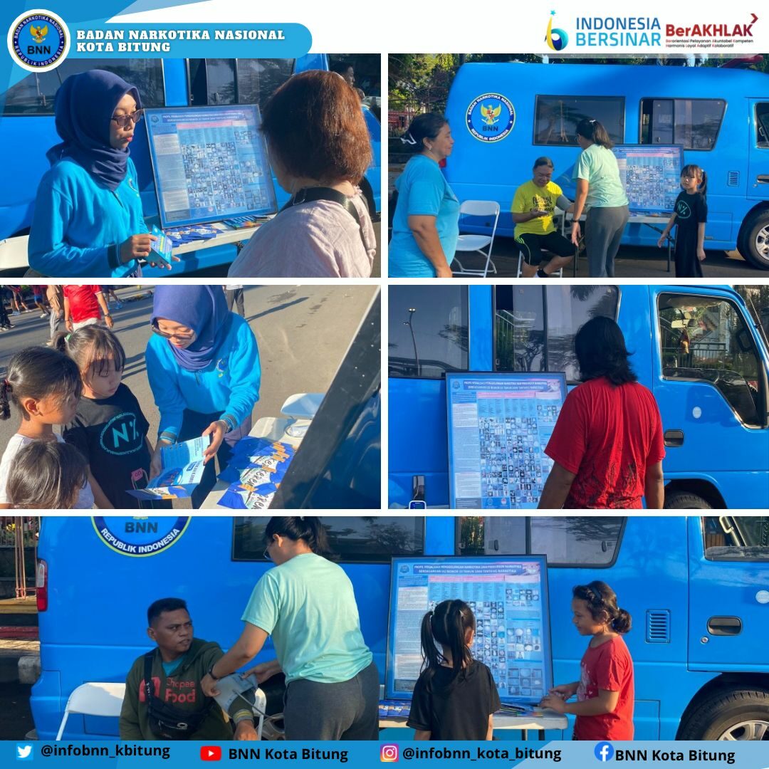 BNN Kota Bitung Hadir di Tengah-Tengah Masyarakat dengan Turut Hadir di Kegiatan Car Free Day Kota Bitung